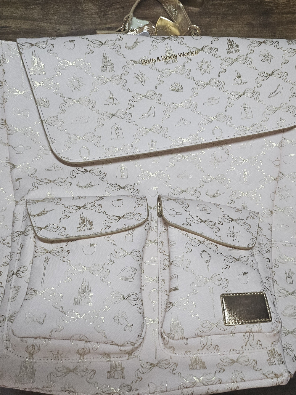 Bath & Body Works Disney Princess Gold Bow Backpack Purse